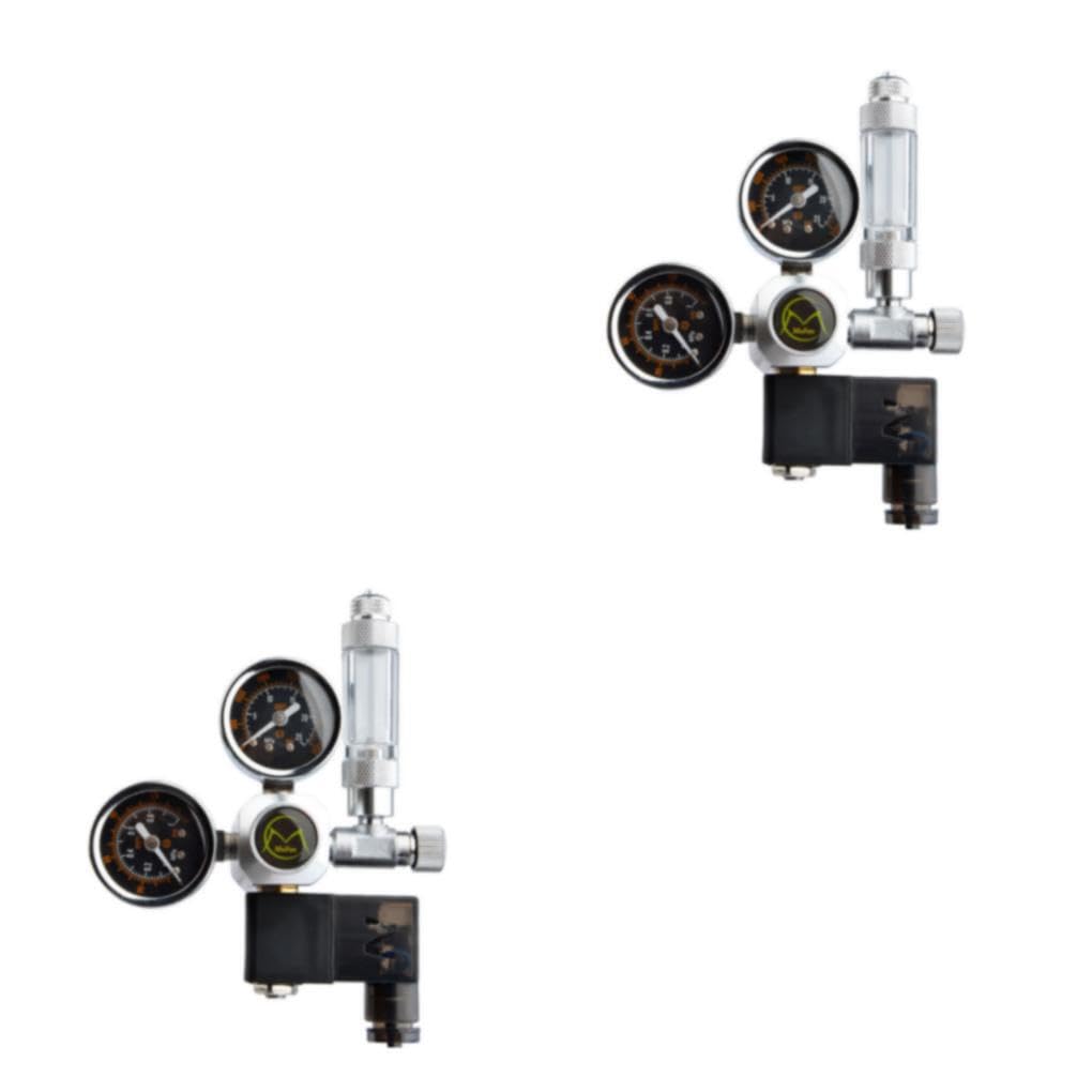 2 Ensemble de Régulateur de CO2 pour Aquarium - Sûr et Stable pour Aquarium Électrovanne ABS fiable Régulateur de CO2 Générateur de CO2, 21.8 Norme UE Bouchon à Trou Rond 2Ensemble