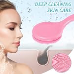 2 Pack Silicone Facial Cleansing Brush, Manual Scrubber for Removing Blackheads, Whiteheads, Skin Friendly Cleansing Soft Brush Exfoliating Massaging Brushes for Men and Women (Blue, Pink) - Image 4