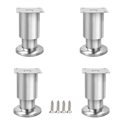Pieds de meuble réglables en acier inoxydable finition argent brossé Feng Shui