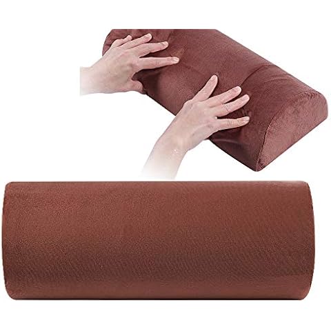 SKYZONAL Large Memory Foam Bolster Pillow Back Pain Relief Lumbar, Neck Legs Ankle and Knee Support Pillow (Brown) Cover