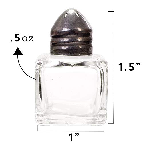 Back Of House Ltd. Salt & Pepper, Spices, Seasonings Shakers - Stainless Steel & Glass Restaurant Home Kitchen - 12 Mini #TOP4