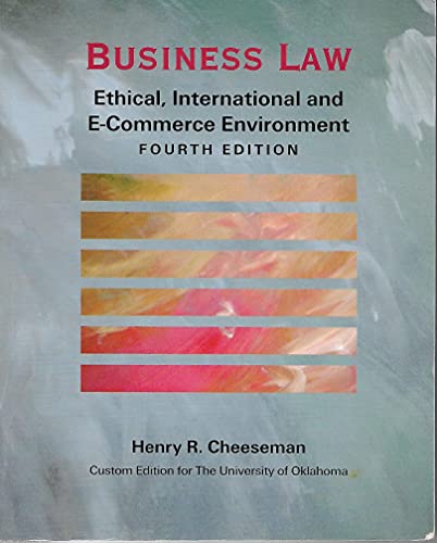 Business Law: Ethical, International and E-Comm... 0536617139 Book Cover