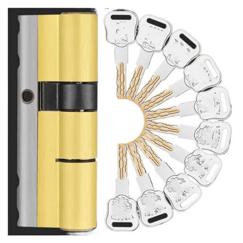 Bombin Cerradura Seguridad,Cilindro Cerradura Segu 10 Teclas Llaves Reemplazo Seguridad Entrada Puerta Del Defiante El Doble Bloqueo(A37.5B72.5 L110mm)