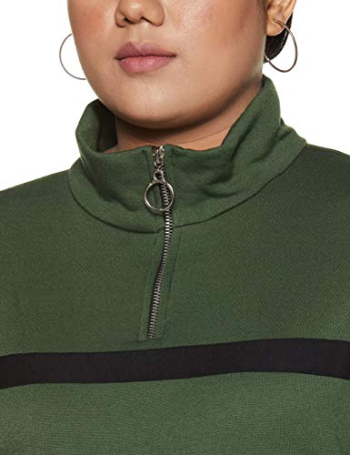 Image of SAFANA Women's Sweatshirt (LSWFS6048-OLIVE-M Olive Medium)