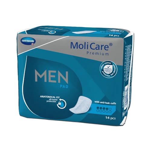 MoliCare Premium Men PAD, Inkontinenzeinlagen für Männer mit Blasenschwäche, V-förmige Passform, 4 Tropfen, 14 Stück