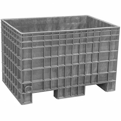 Buckhorn Stackable Bulk Box Container, General Purpose Plastic Stacking Gaylord Box with 2-Way Forklift Access, 800 lb Capacity Storage Tote, 42
