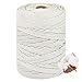 AC Wand  günstig Kaufen-3mm x 300m Makramee Baumwollgarn,100% Baumwolle Makramee Garn Baumwollseil,Premium Baumwollkordel Macrame Cord Baumwollschnur,Baumwollgarn Makramee für DIY Hochzeit Boho Deko Wandbehang Blumenampel