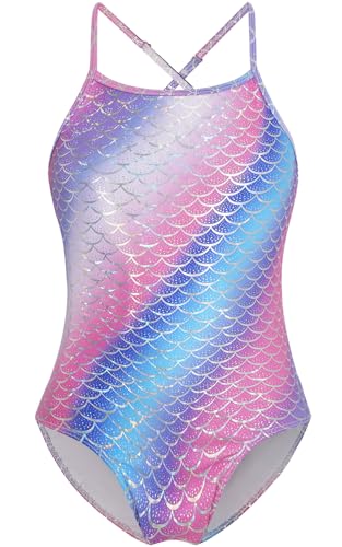 Image of Girls Swimsuit One Piece Bathing Suit with Adjustable Straps Quick Dry Beach Swimming Suits Swimwear 4-10 Years