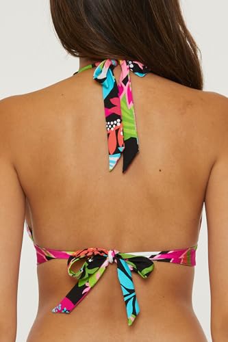Trina Turk Women's Tiki Halter Bikini Top, Floral Print, Adjustable, Tie Back, Swimwear Separates3