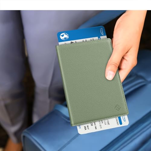 Image of FINTIE Passport Holder, Slim Travel Wallet RFID Blocking Card Case Cover Passport Cover Protector Essentials with Credit Card Slots for Women /Men | Slim