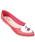  Dancing Days Mujer Rockabilly Bailarinas – Everly Polka Dot Cereza, Color Rojo, Talla 37