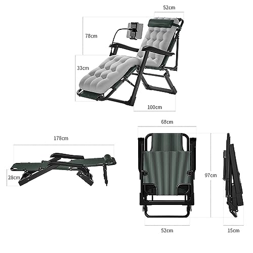 Chaise longue pliante et fauteuil inclinable réglable de patio avec coussin - 3