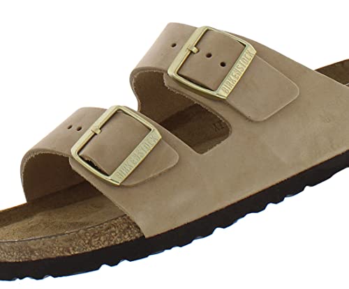 Image of Birkenstock Arizona Narrow Unisex Shoes Size 8, Color: Sandcastle-Brown