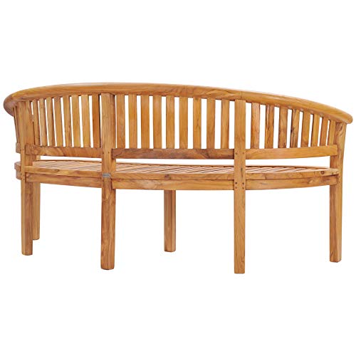 Teak Peanut Outdoor Patio Triple Bench, Made From Solid A-Grade Teak Wood #TOP5