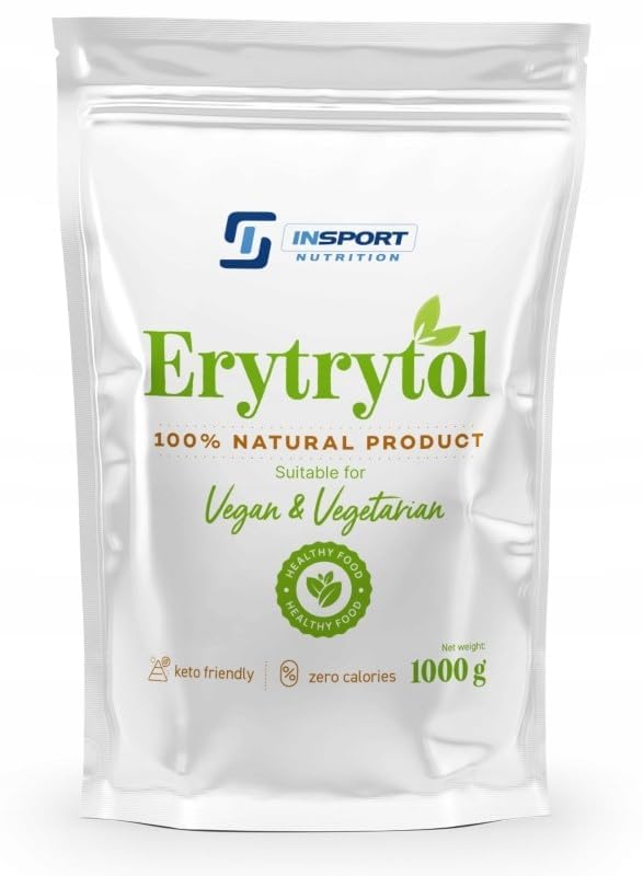Erythrit 1kg – natürlicher Zuckerersatz ohne Kalorien & Zucker, feinkörnig kristallin, perfekt zum Backen & Süßen, keto geeignet, Insport Nutrition