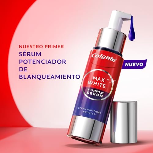 Miniatura 2 de COLGATE Pack Pasta de Dientes Blanqueadora Max White Purple Reveal 4 x 75ml + Sérum Morado 40ml Blanqueador Instantáneo sin Flúor - Dientes más Blancos - Elimina las Manchas Superficiales