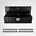 FGJQEFG 39 Inch Aluminum Heavy Duty Truck Bed Tool Box Truck Car Outdoor Trailer Pickup Toolbox, RV Storage Organizer Trailer Storage Tool Box w/Lock & Keys, 5 Bar Tread, Black (39