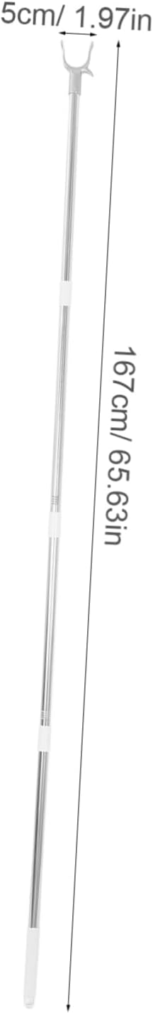 ULTECHNOVO Clothes Reaching Rod Adjustable Stainless Steel Laundry Hook Pole Extended Length for Home Use Sturdy Aluminum Alloy Design for Drying Clothes Outdoors