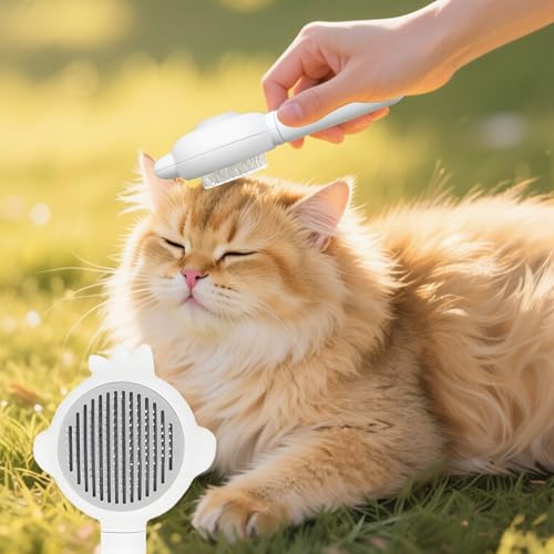 Image of Zoocozy Cat Brush for Shedding, Dog Deshedding Brush, Pet Hair Removal Tool for Puppy Pitten(White)