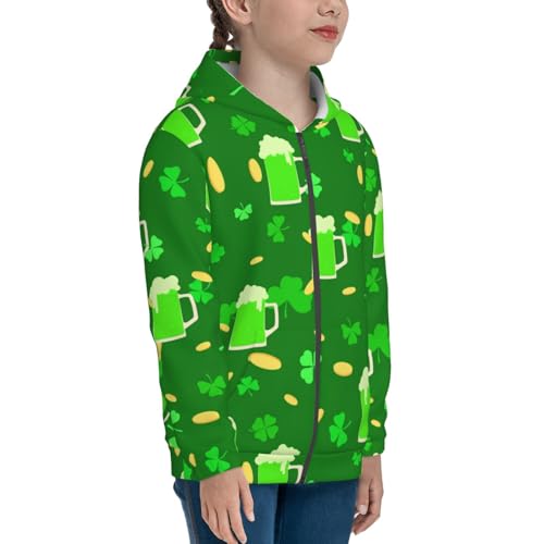 St Patrick's Day2 Kid Hoodies Boys Zip Up Sweatshirts Girls Pullover with Pocket4