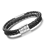 ♛Tamaño para usted: Pulsera hombre con familia nombres se adapta a muñecas más grandes con un diámetro de 7.8 "(20cm). Está hecha de acero inoxidable, es ecológica, hipoalergénica e hipoalergénica y duradera, no daña la salud, es buena para el uso diario.