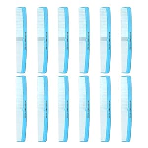 Allegro Combs #415 – Combs Set 12 Count Pocket Combs for Men and Women Hair Stylist Barber Tools for Cutting Styling USA (Baby Blue)