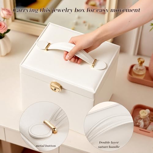 EnHomee Jewelry Box with Lock, 5-Layer Organizer with Mirror & 4 Drawers by EnHomee - Used condition - Image 2