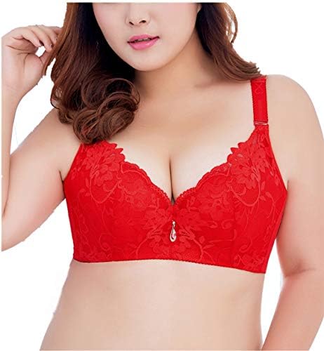 Women Push Up Bra Plus Size Underwire Lace Minimizer Bra Red 38C :  Amazon.sg: Fashion