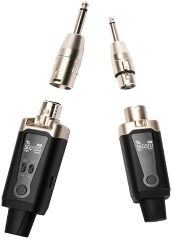 STRICH M2 UHF Wireless Microphone System XLR Mic Adapter 16 Channels, Transmitter and Receiver for Dynamic Microphone, Supports 9-24V Phantom Power Supply, Compatible with Audio Mixer PA Speaker