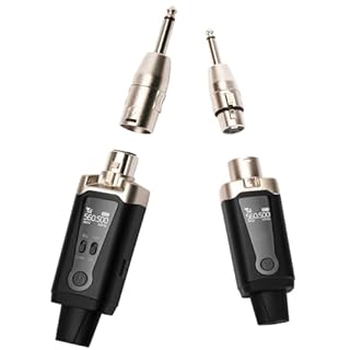STRICH UHF Sistema Microfono Wireless XLR Adattatore Microfono 16 Canali, Trasmettitore Audio e Ricevitore per Microfono Dinamico, Alimentazione Phantom 48V per microfono a condensatore, Compatibile