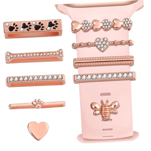 Breloques pour bracelet de montre en métal strass : bijoux de montre connectée séries 1 à 8