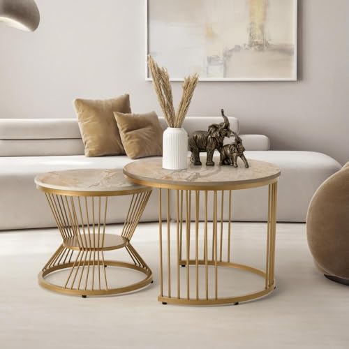 Image of Wakefit Center Table | 1 Yr Warranty | Coffee Table for Living Room Wooden, Tea Table for Living Room Wooden, Sofa Table, Free Installation from Brand, Modern Multi-Functional & Wobble-Free(Mocha)