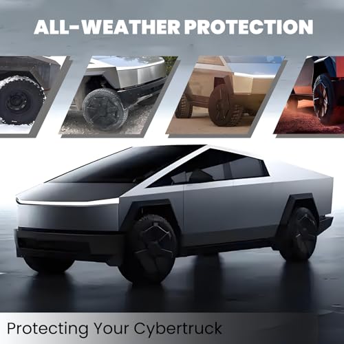 Image of Mud Flaps Compatible with Tesla Cybertruck 2024+ | No Drilling, All-Weather Splash Guards for Front & Rear | Full-Surround Protection, Winter Mud and Dirt Defense (Set of 4)