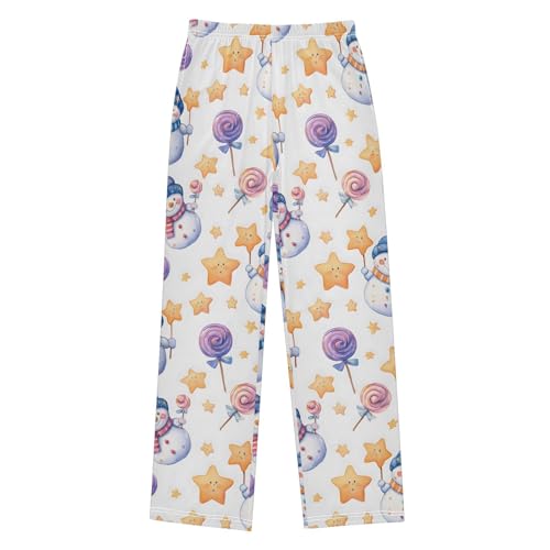Christmas Pajama Pants Snowman Star Candy Long Sleep Pants Lounge Bottoms