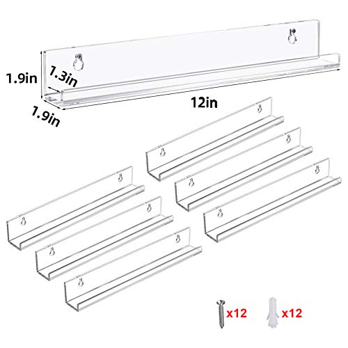 Soporte de pared para discos con acrílico transparente resistente para 6 LP 3