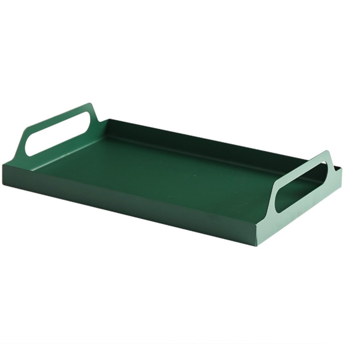 Mikikit Bandeja Metálica Resistente y Funcional Bandeja Rectangular Resistente Funcional con Asas de Hierro para Servir Aperitivos y Postres en Hotel o Guardería