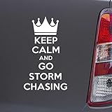 Custom Brother - Keep Calm and GO Storm Chasing White Car Laptop Wall Bumper Decal Sticker, DesD63