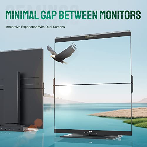 Mobile Pixels Geminos 2 X 24 Inch Fhd Stacked Computer Monitor With All-Inclusive Dual Vertical Monitors, 100W Usb-C Charging, 1080P Webcam&Speakers, Hdmi/Usb-A/Usb-C, Height Adjustable (2 Monitors) #TOP2