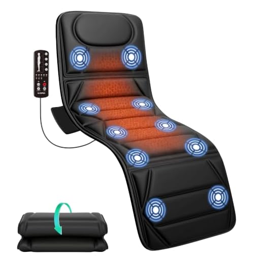 Snailax Massage Mat with Heat - 10 Motors Vibrating Massage Mattress Pad with 2 Heating Pads for Back, Full Body Massager for Neck and Back,Lumbar Calf Muscle Relaxation