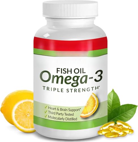Pilules d'huile de poisson Omega 3 de force, gélules liquides ultra pures pour les articulations du cerveau, les yeux, la santé cardiaque