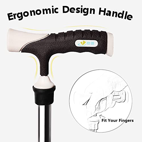 Stampelle a quattro piedi in alluminio/bastone da passeggio Stampelle leggere antiscivolo resistenti all'usura regolabili in altezza per donne e uomini con manico in PVC per anziani
