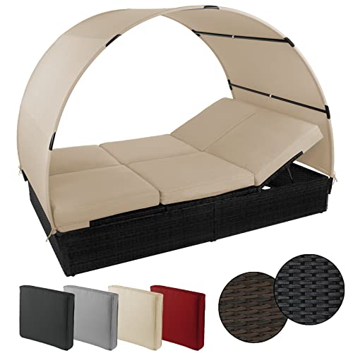 Montafox Sonnenliege Poly Rattan Doppelbett 200 x 140 cm Gartenliege...
