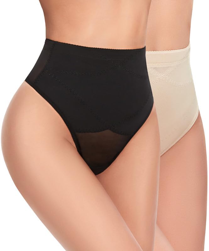 SIMIYA Thong Shapewear Tummy Control Mid-Rise Firm Body Shaper Tummy Control For Women Stomach Shapewear Underwear Thong