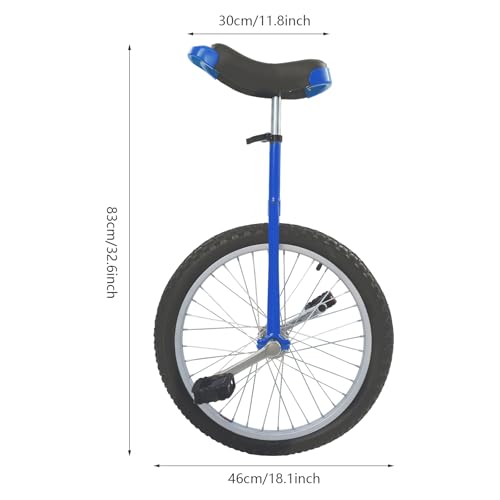 Image of 16 inch /24 inch Wheel Unicycle, Wheel Unicycle with Steel Rim Skid-Proof Tire Adjustable Seat Sports Exercise Bicycle for Daily Fitness