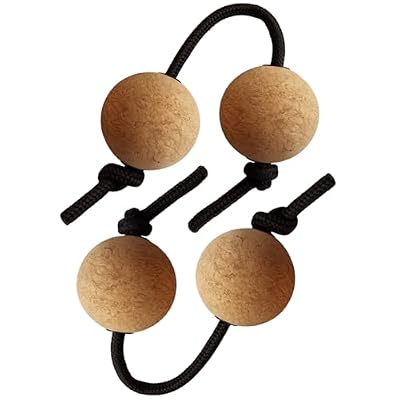 4 Pcs Percussion Instrument Set, Cork Balls for Rhythm Practice, Gogo Hand Balls with Adjustable Straps, Lightweight Feel, Silent Sound
