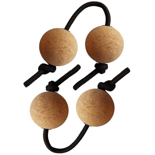 4 Pcs Gogo Hand Balls, Cork Percussion Instruments with Adjustable Straps, Lightweight Rhythm Practice Balls for African Music, Quiet Sound Design for Performers of All Ages