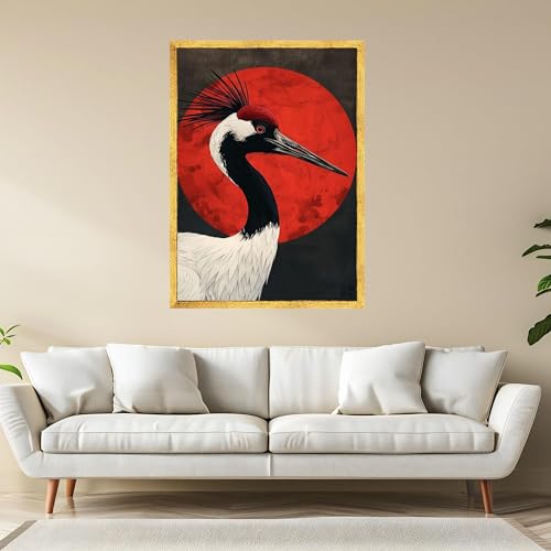 Tableau grue japonaise pour masquer un mur vide avec elegance - 2