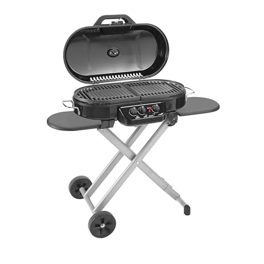 Coleman RoadTrip 285 Portable Stand-Up Propane Grill with 3 Adjustable Burners & Instastart Ignition, 20,000 BTUs of Power for Outdoor Cooking, Camping, Tailgating, Grilling, BBQs, & More