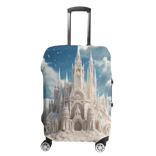 Travel Luggage Cover Elastic Suitcase Protector Anti-Scratch Washable Building A Sandcastle Luggage Sleeve Tsa Approved Carry on Covers Baggage Cover Fits 18-32 Inch Luggages