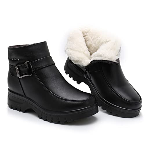 Chaussures d'hiver en cuir souple idéales pour les promenades des mamans